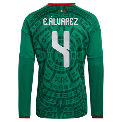 Edson Álvarez Mexico National Team 2026  Home Replica Long Sleeve Jersey - Green