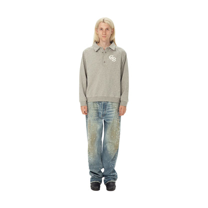 GOODBRAND Pearl Polo Long Sleeved Sweatshirt Grey (FW24)
