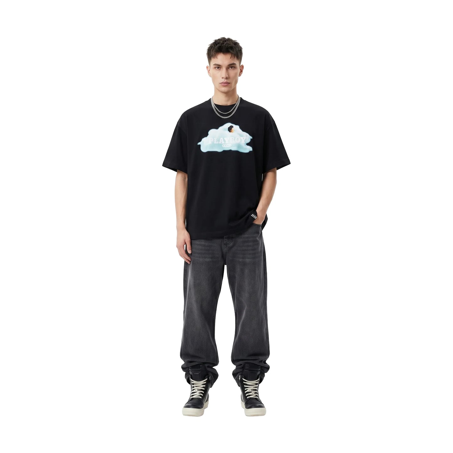 GOODBRAND x PLAYBOY Cloud Silhouette & Classic Puff Logo Tee Black (SS26)