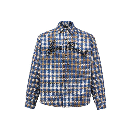 GOODBRAND Plaid Embroidered Shirt Blue (FW25)
