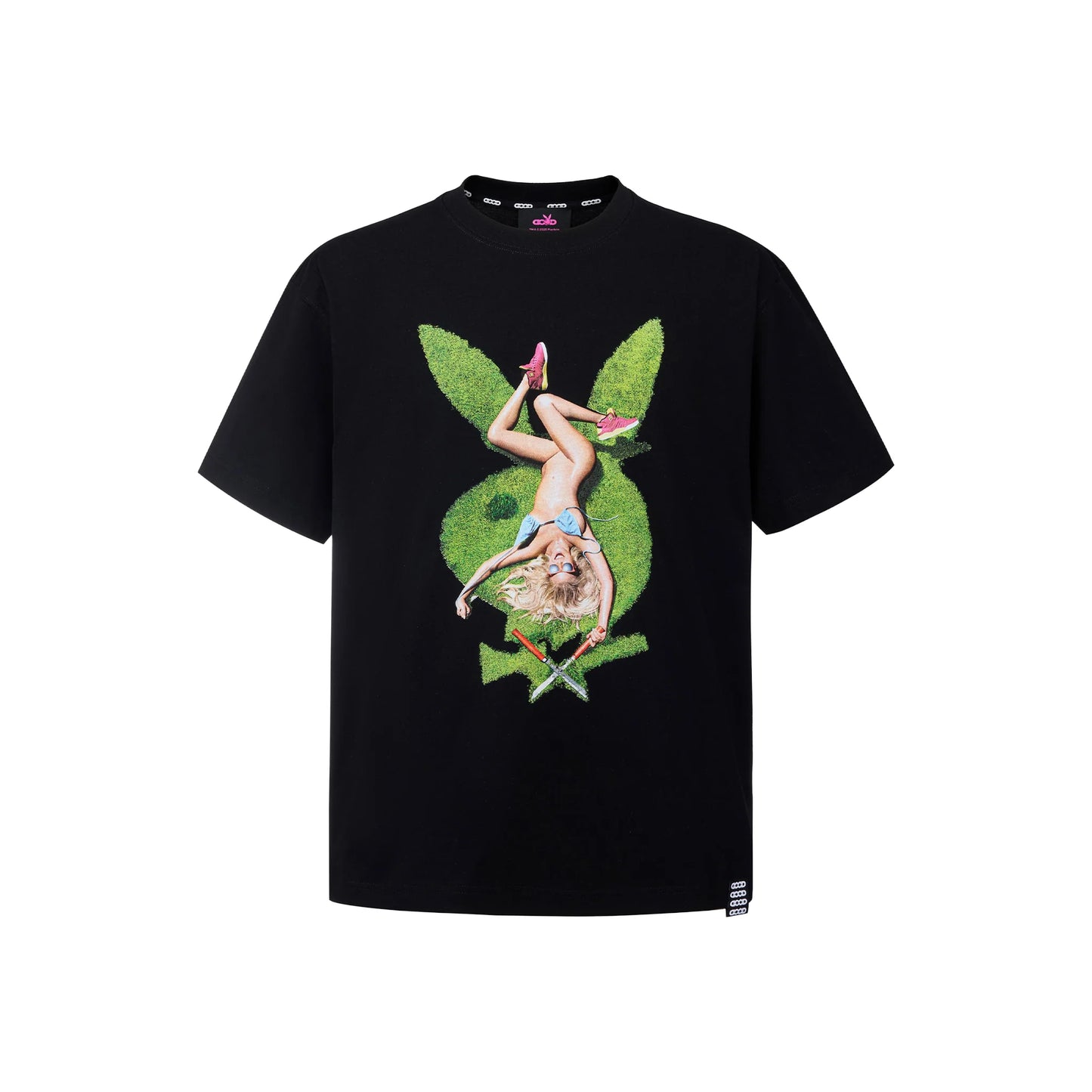 GOODBRAND x PLAYBOY Lawn Leisure Girl Logo Tee Black (SS26)
