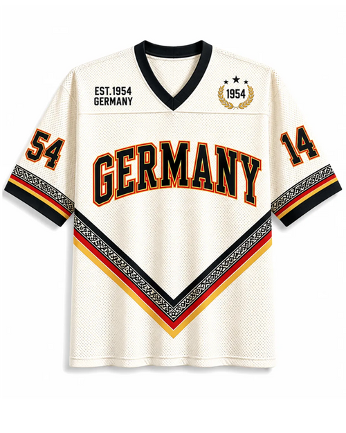 TheRetroTee Vintage Germany Heritage Football Mesh Jersey
