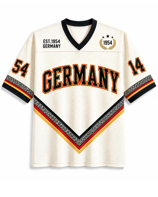 TheRetroTee Vintage Germany Heritage Football Mesh Jersey
