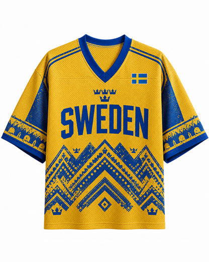 TheRetroTee Custom Sweden Soccer Mesh Jersey