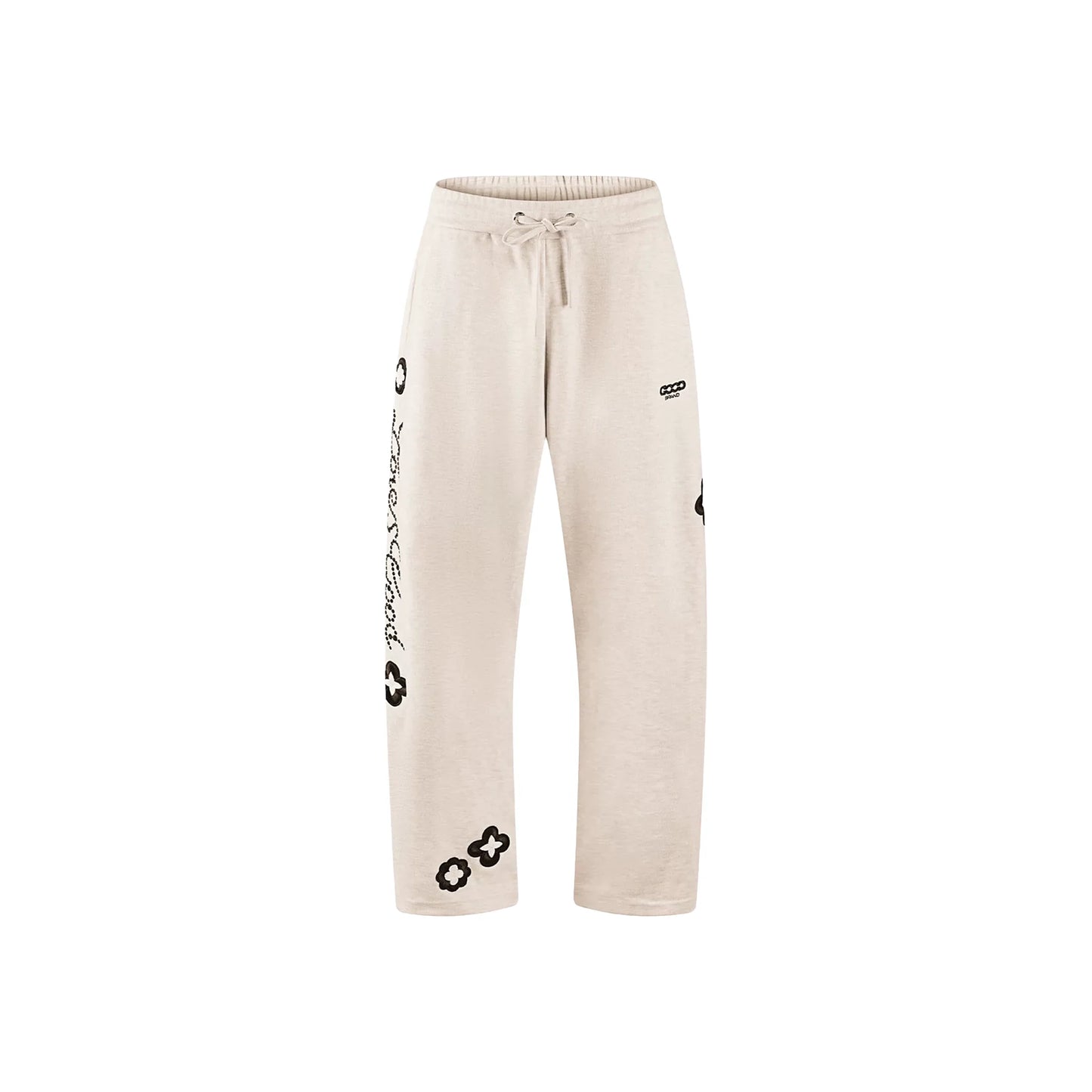 GOODBRAND Good Loves Floral Slogan Sweatpants Off White (FW25)