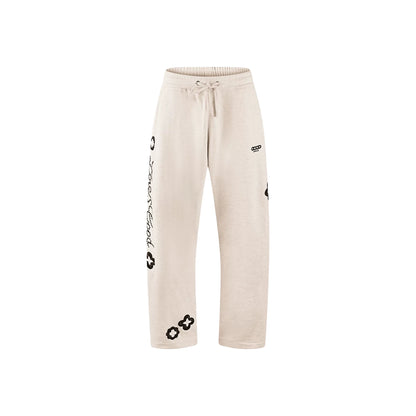 GOODBRAND Good Loves Floral Slogan Sweatpants Off White (FW25)
