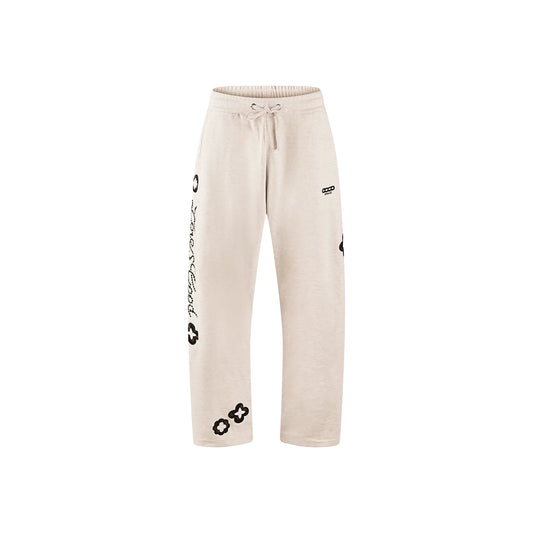 GOODBRAND Good Loves Floral Slogan Sweatpants Off White (FW25)