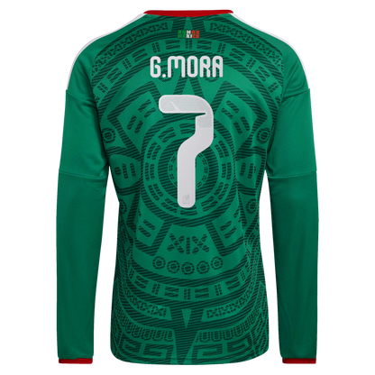 Gilberto Mora Mexico National Team 2026  Home Replica Long Sleeve Jersey - Green