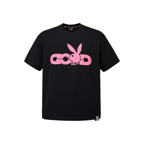 GOODBRAND x PLAYBOY 3D Puff Logo Tee Black/Pink (SS26)