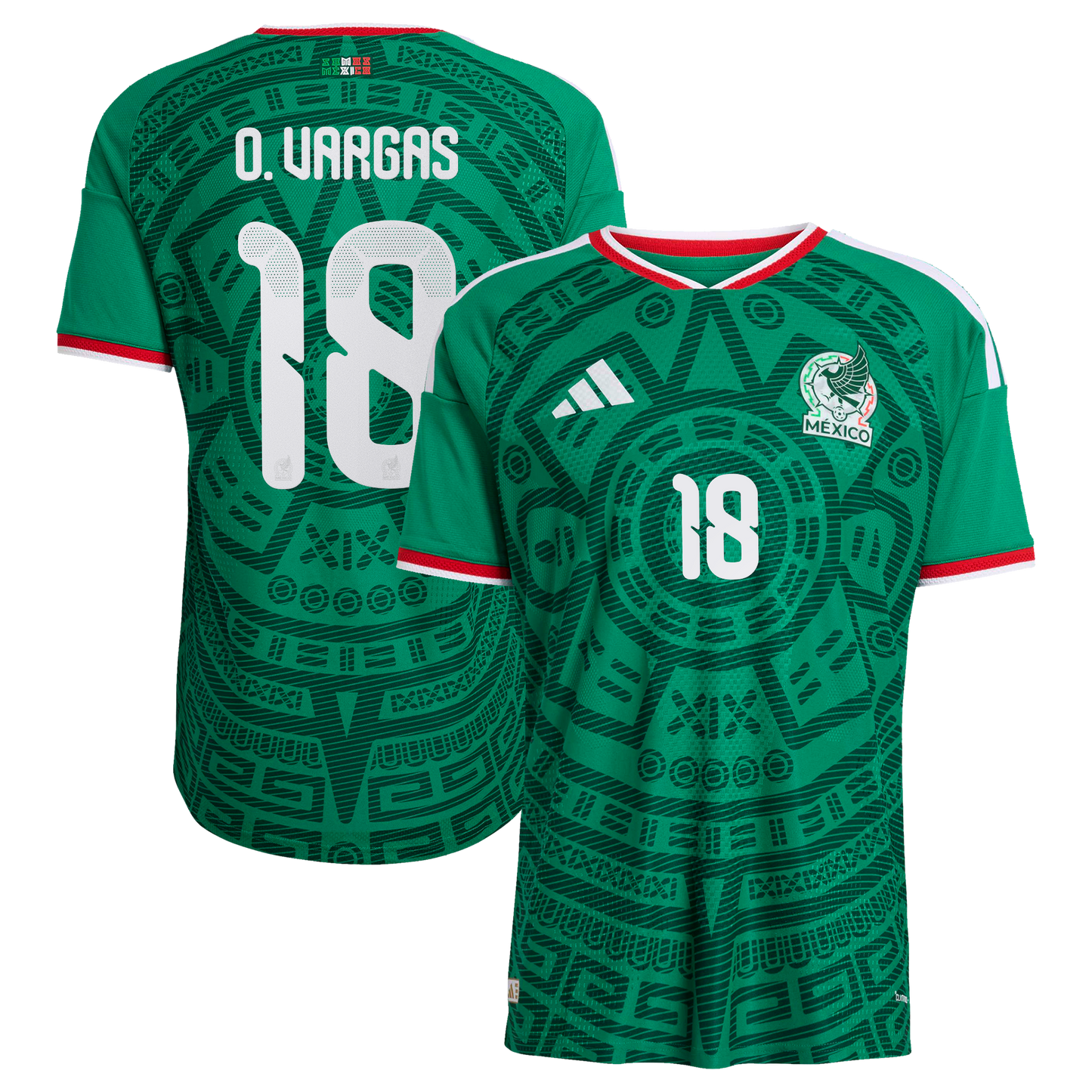 Obed Vargas Mexico National Team 2026  Home On-Field Jersey - Green