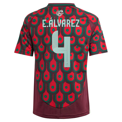 Edson Alvarez Mexico National Team Youth 2024 Home Replica Player Jersey - Burgundy