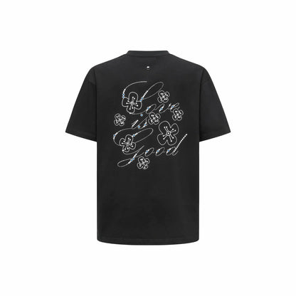 GOODBRAND GOOD Floral Hot Stamping S/S Tee Black (SS25)