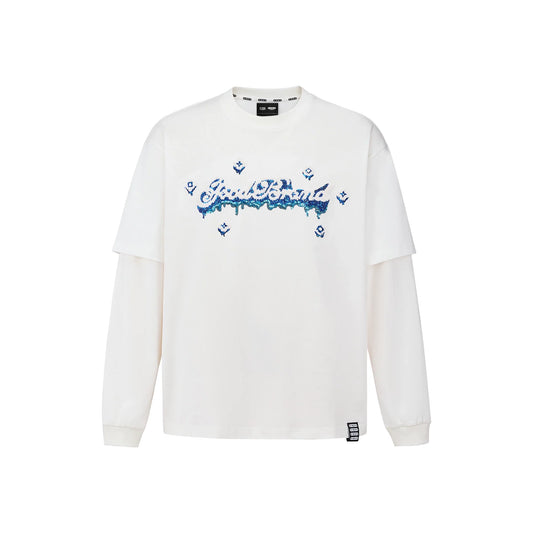GOODBRAND Melting Ice Cream Two-Piece Long Sleeved Tee White (FW25)