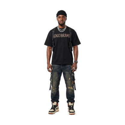 GOODBRAND Slogan Champagne Fragment Tee Black (SS26)