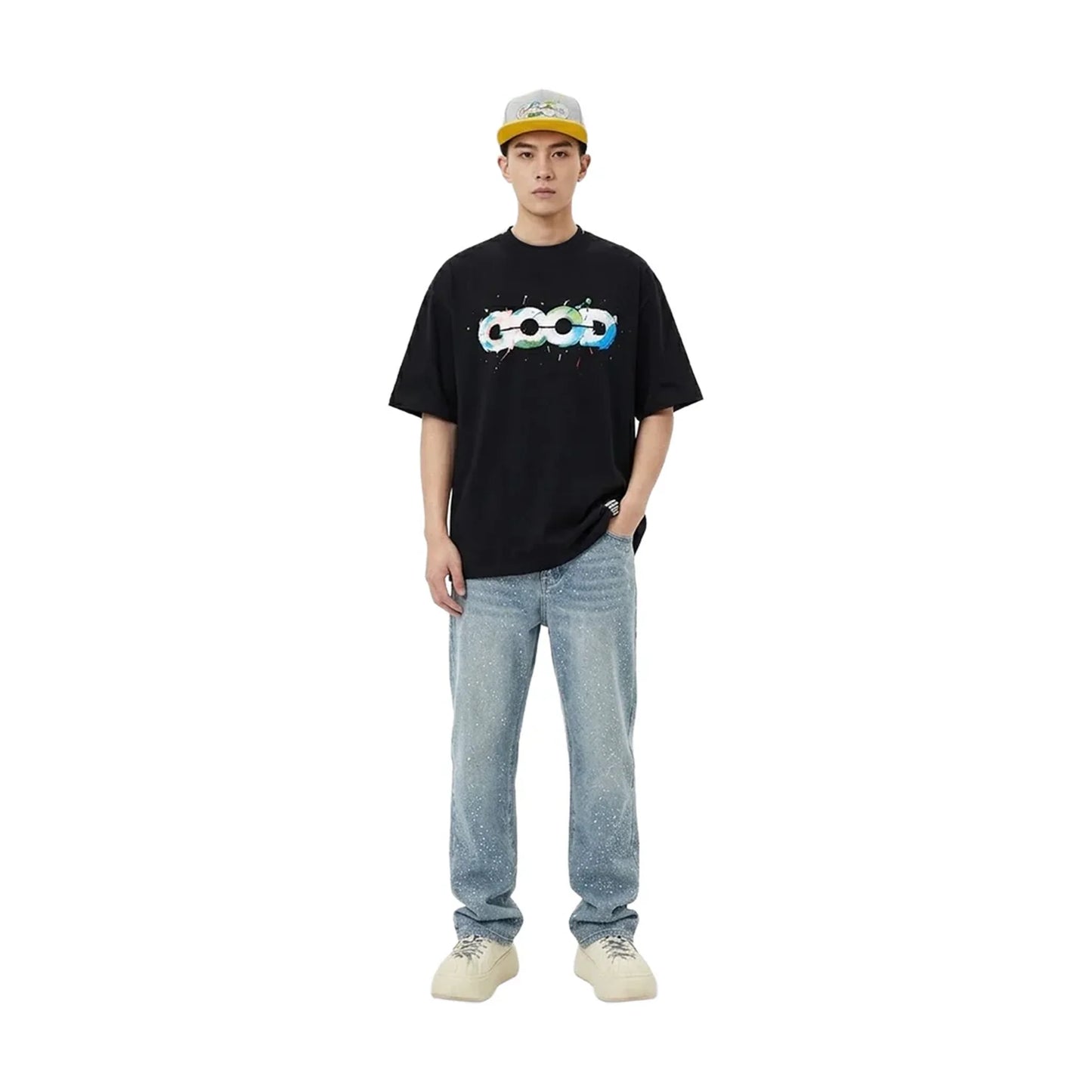 GOODBRAND 3D Fem Graffiti Map Splatter Tee Black (SS26)