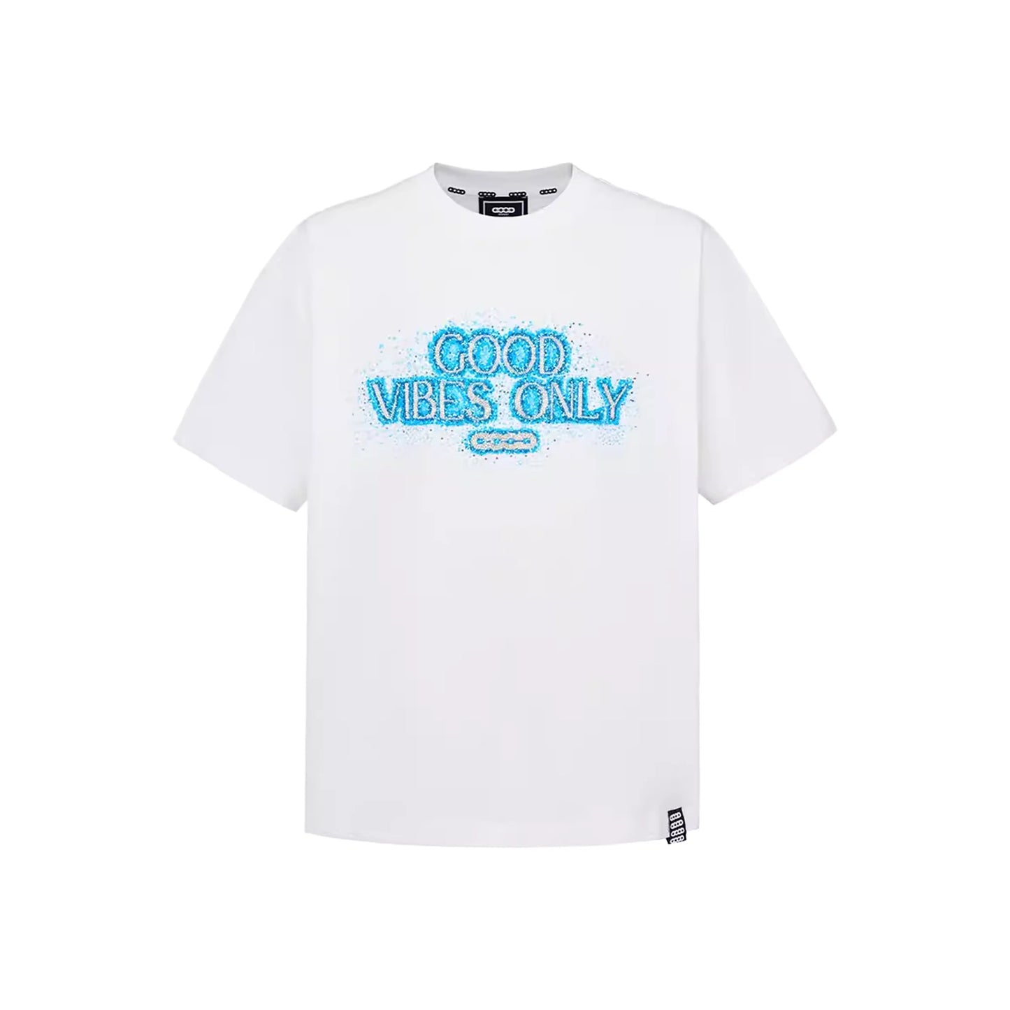 GOODBRAND Blue Galaxy Tube Beaded Tee White (SS26)
